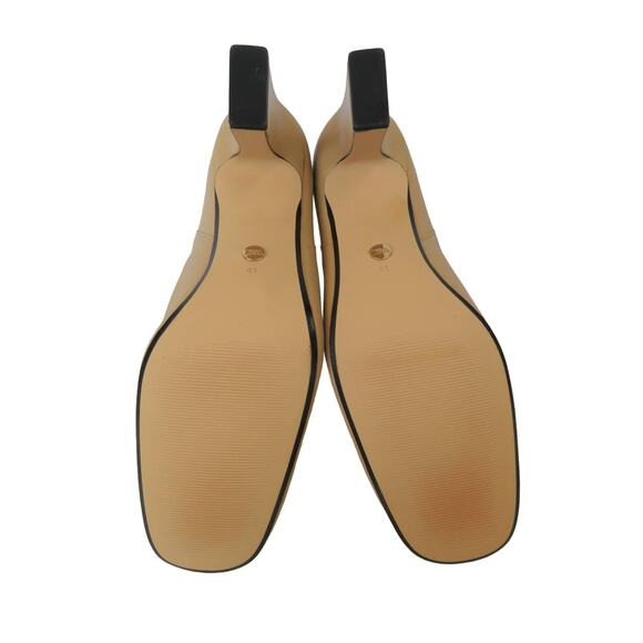 New ZARA Tan Leather Back Zip Square Toe Heeled Ankle Boots Womens 10 EU 41 - Picture 10 of 11